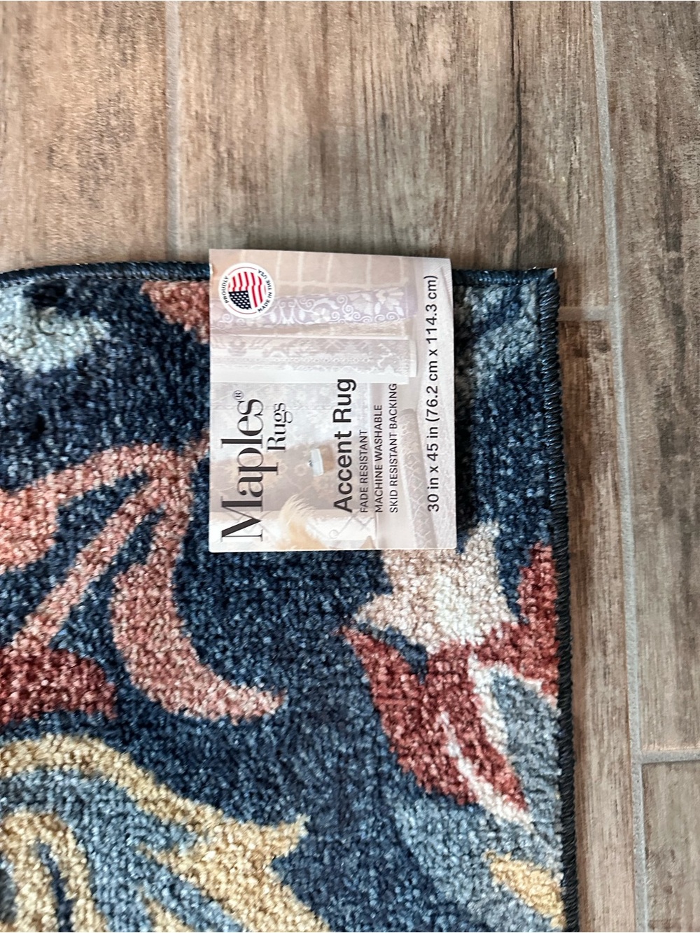Maples Rugs Blue and Rust Floral Accent Rug
